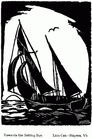 Sailing lino-cut