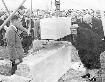 Laying the chapel foundation stone