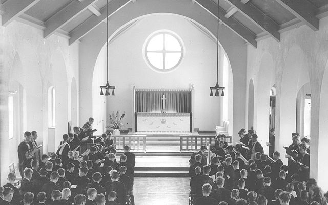 Chapel interior - the first service