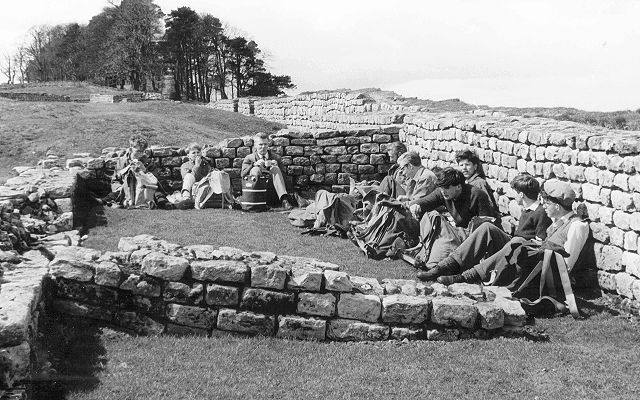 Shelter from the wind at Hadrian's Wall